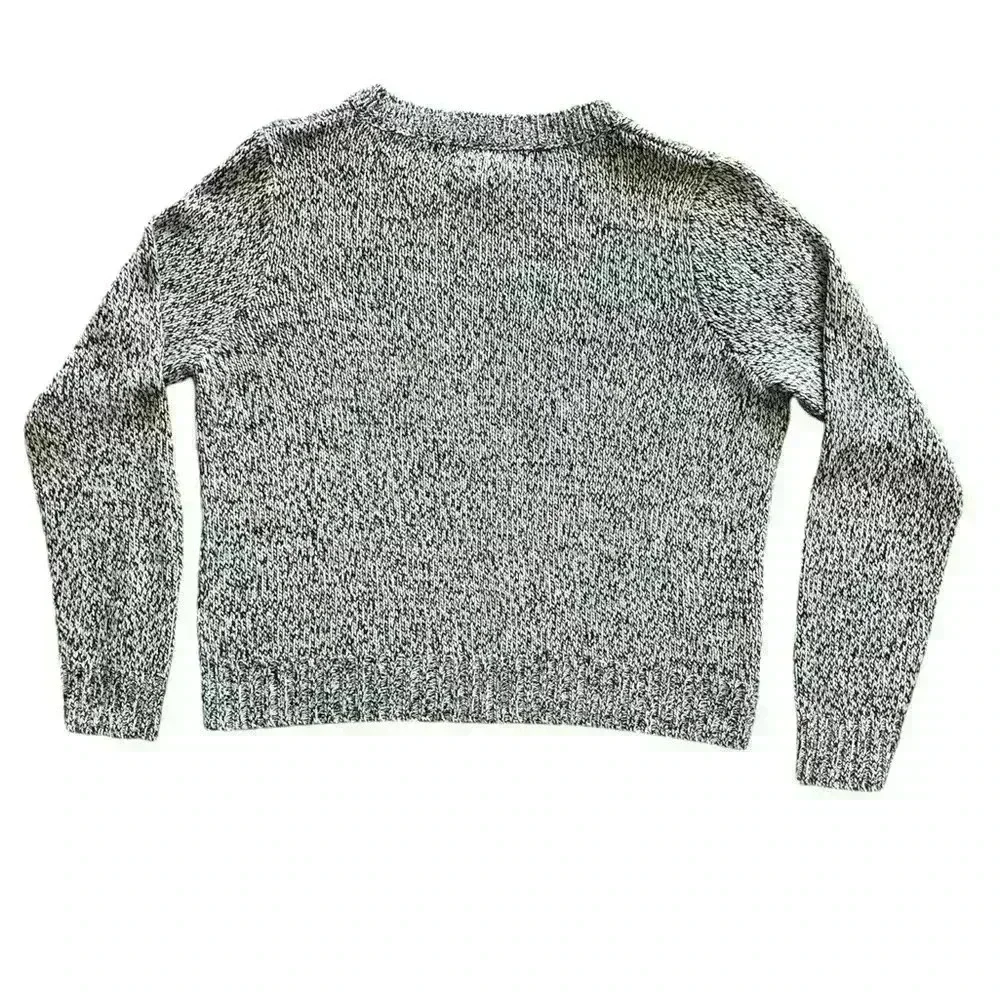Divided H&M Sweater Black Gray Marled Sweater Top Fall Soft Cozy Knit Small